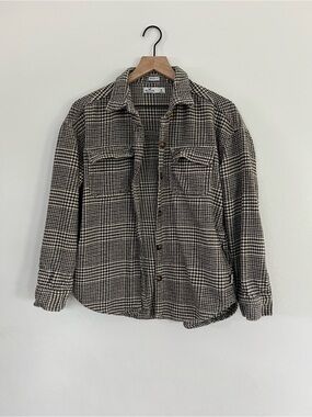 Hollister Boyfriend Fit Houndstooth Flannel shirt jacket - 100% Cotton